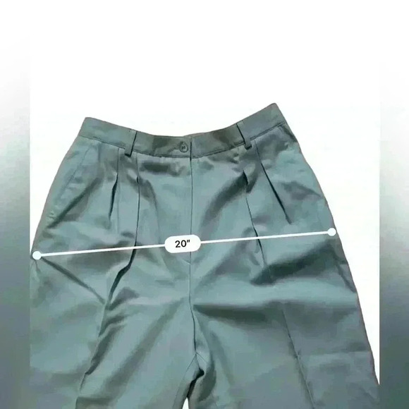 VTG Talbots Women Sage Wool Pleated Front Straight Leg Ankle Pants NWT - Picture 8 of 11